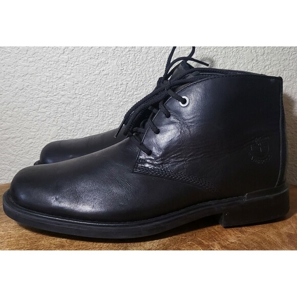 Timberland Chukka Men\'s 9.5M Black Full Grain Waterproof Leather Boots 88586 EUC main image 9